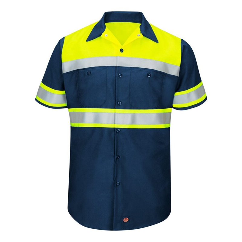 Hi-Visibility Colorblock Ripstop Short Sleeve Work Shirt - TALL Thumbnail